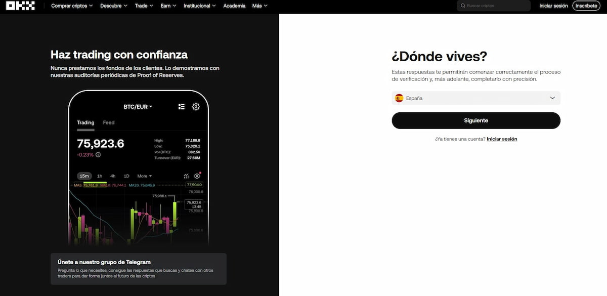 Paso 2: completa el proceso de registro de OKX