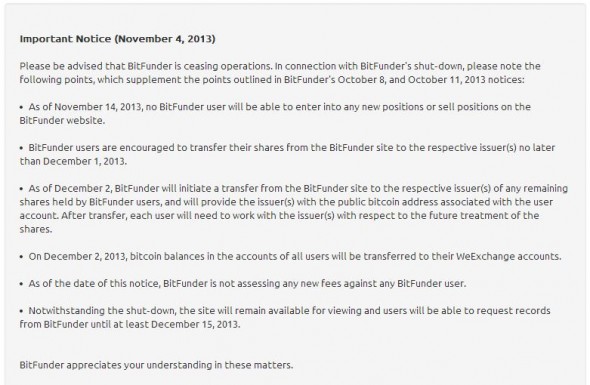 BitFunder Closing