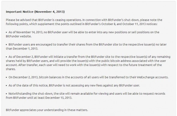 BitFunder Closing