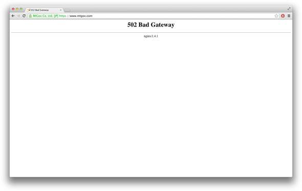 Mt. Gox Bad Gateway