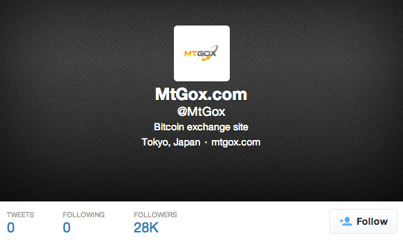 MtGox Twitter Account No Tweets