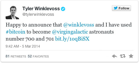 Tyler Winklevoss Tweet Galactic