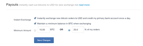 Coinbase minimum percentage