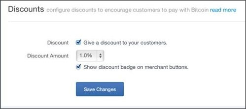 Coinbase merchant discount option