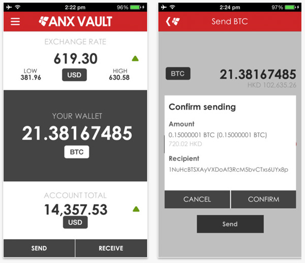 ANX Vault App For iOS Enables Send/Receive Functionality