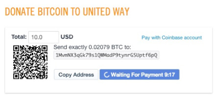 Coinbase Bitcoin united way