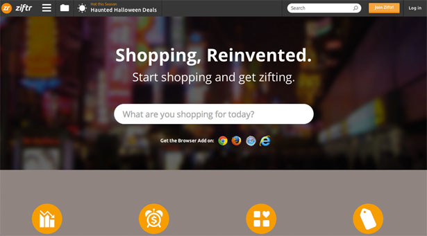 Ziftr homepage screenshot