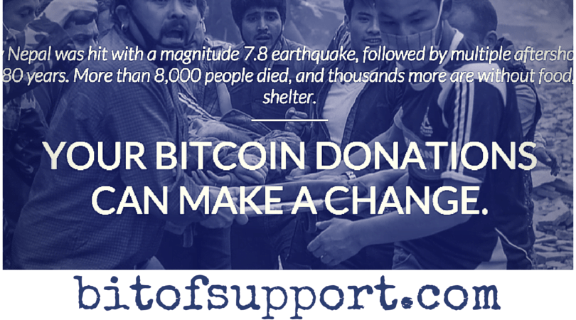 bitofsupport for nepal earthquake newsbtc bitcoin donation campaign
