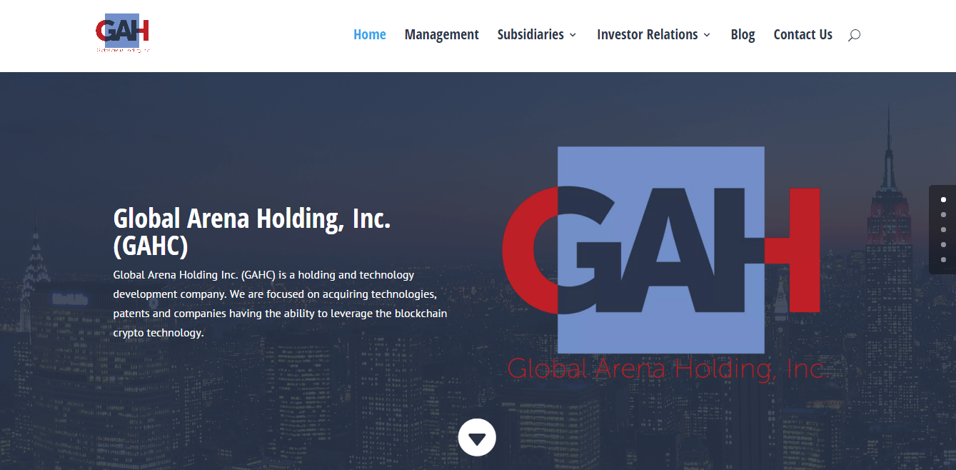 Global Arena Holding Officially Enters Blockchain Business!