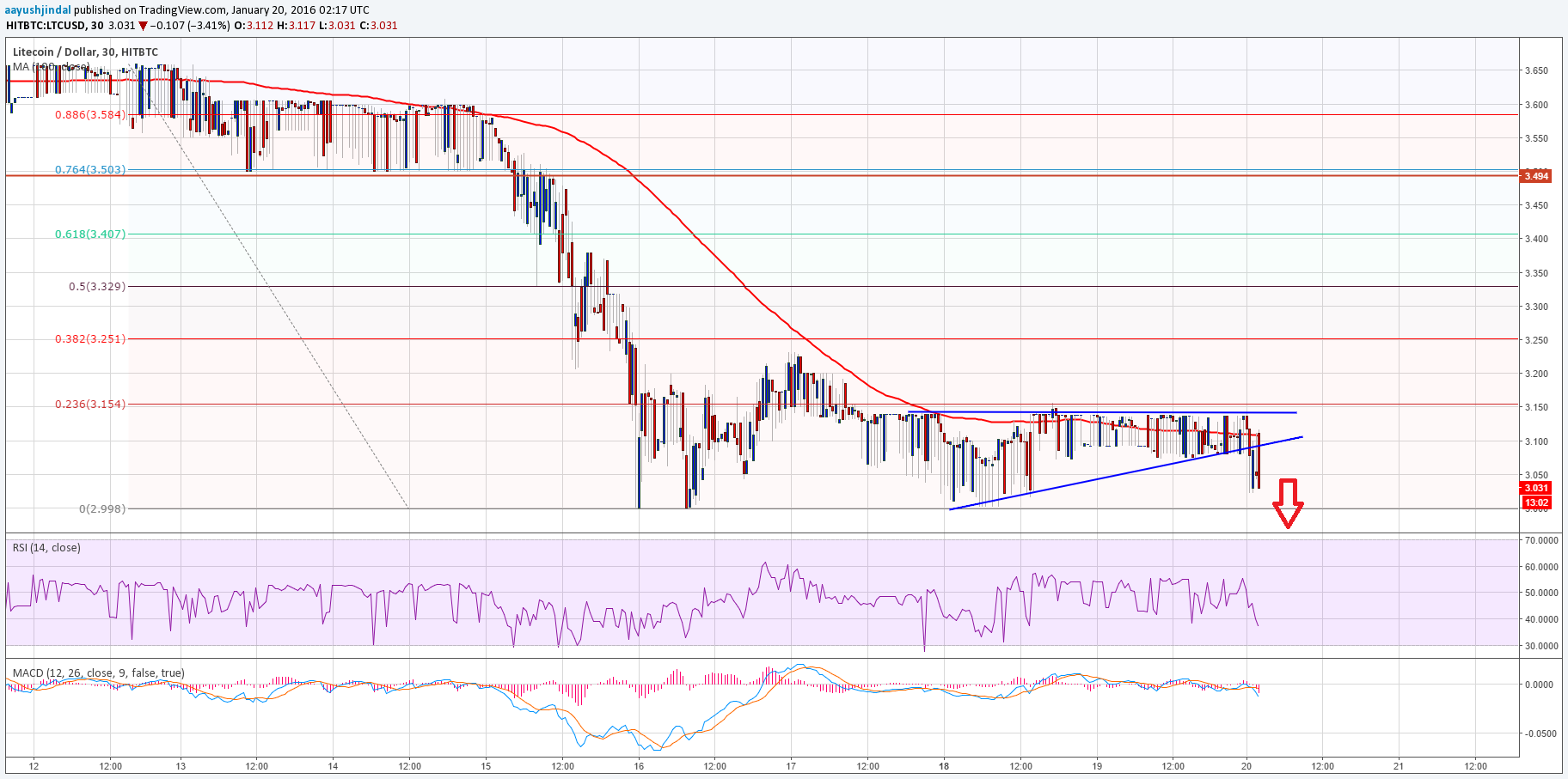 Litecoin Price Technical Analysis – Clear Risk of Further Losses