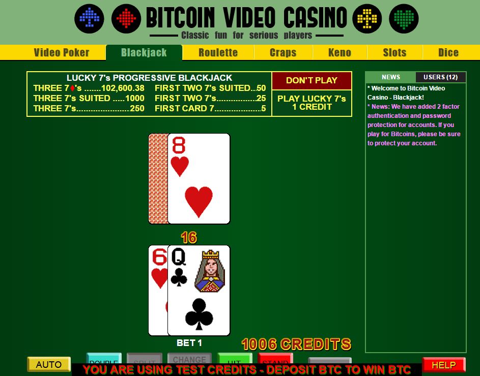 Bitcoin Video Casino – Play with Las Vegas Style Video Machines