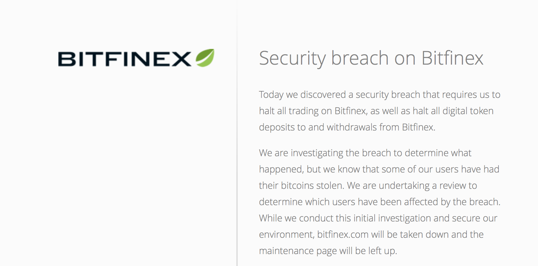 bitfinex , security breach