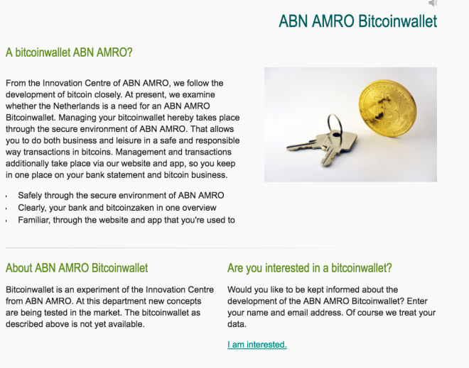 bitcoin wallet, ABN AMRO