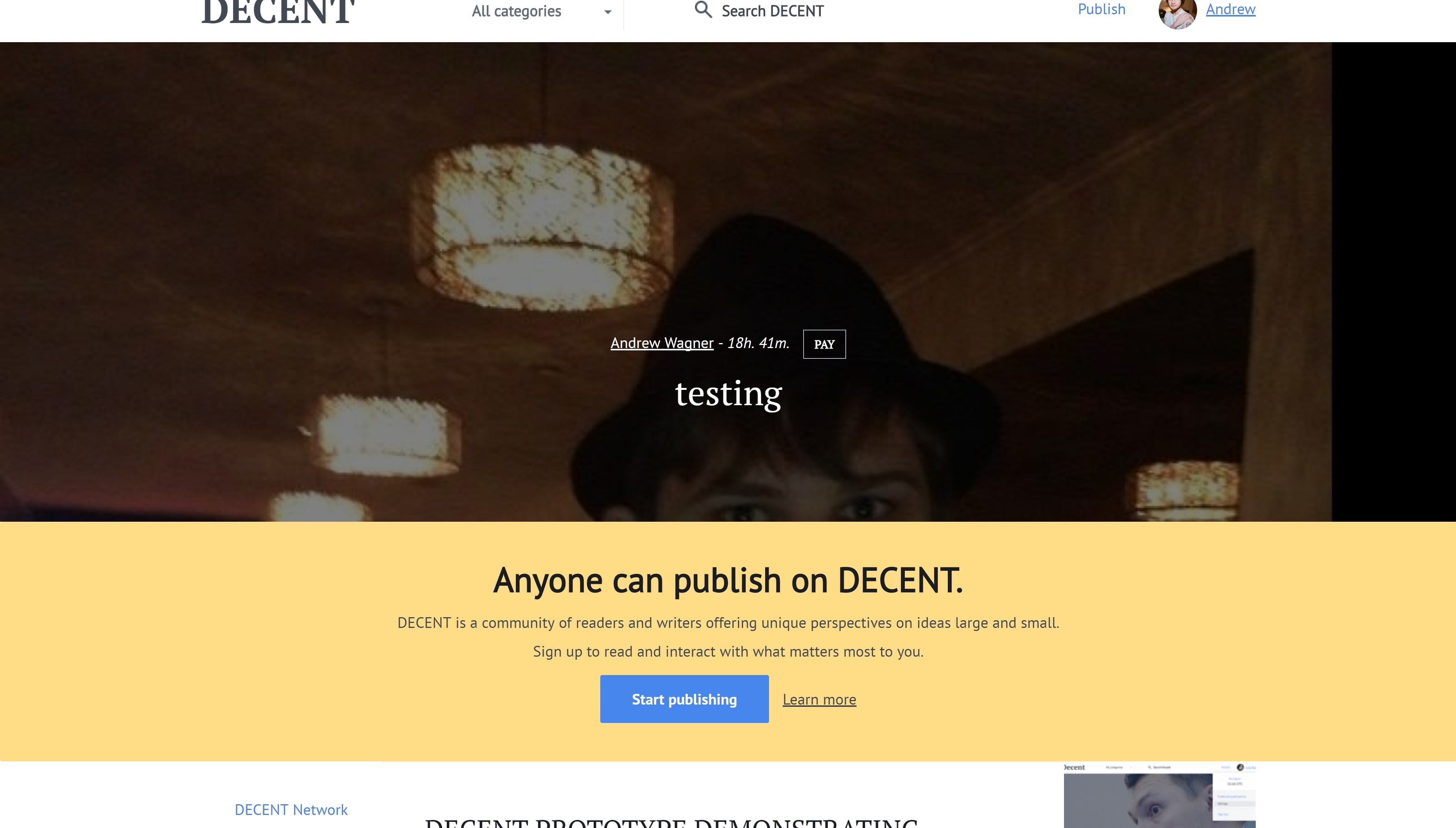 DECENT Releases Public Web App Demo