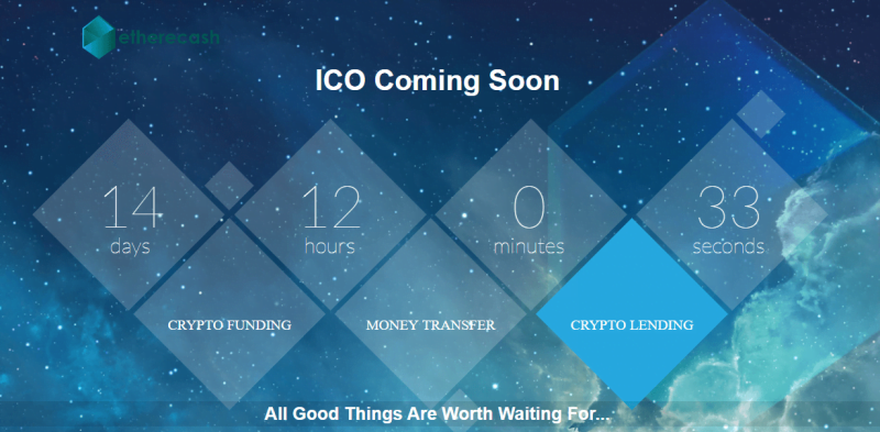 ETHERECASH Coming Soon Page