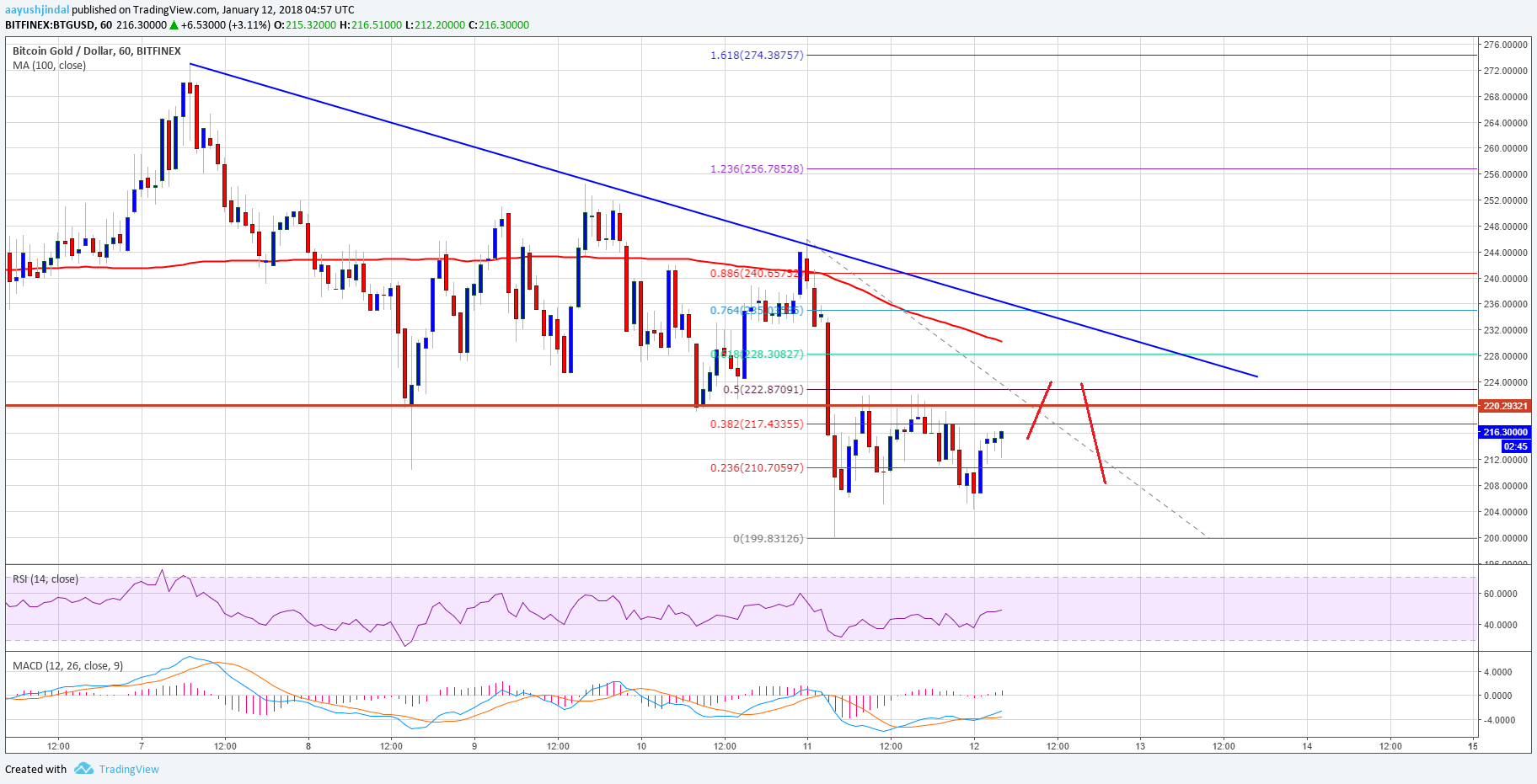 Bitcoin Gold Price Technical Analysis BTG USD