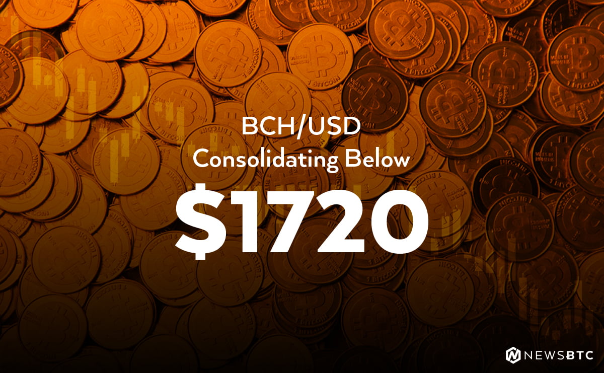 BTC Cash Price Tech Analysis – BCH/USD Consolidating Below $1720