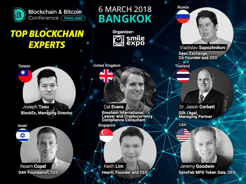 7 speakers of Blockchain & Bitcoin Conference Thailand