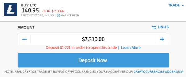 etoro, litecoin