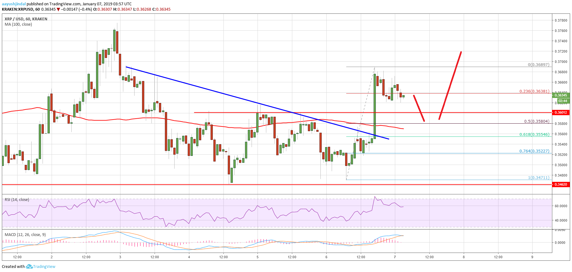 XRP chart of ripple price analysis