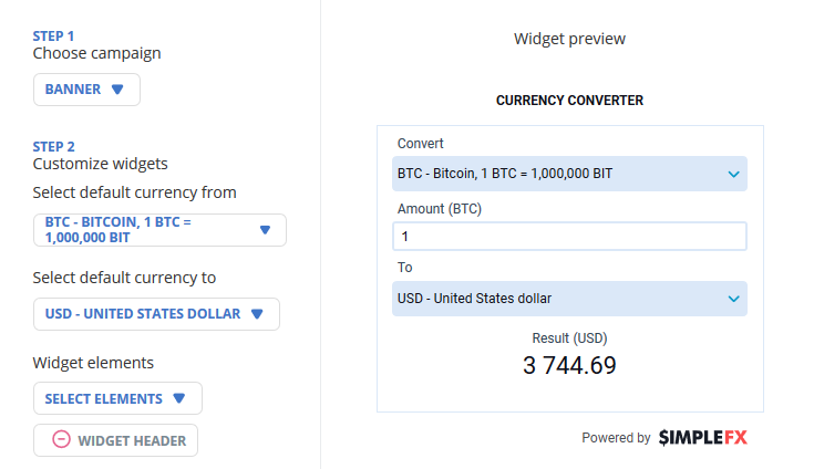 Bitcoin Live Chart Widget