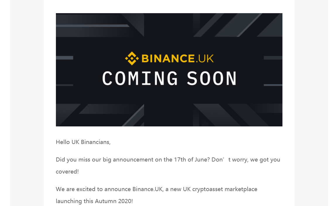 تطلق binance منصة تشفير في المملكة المتحدة