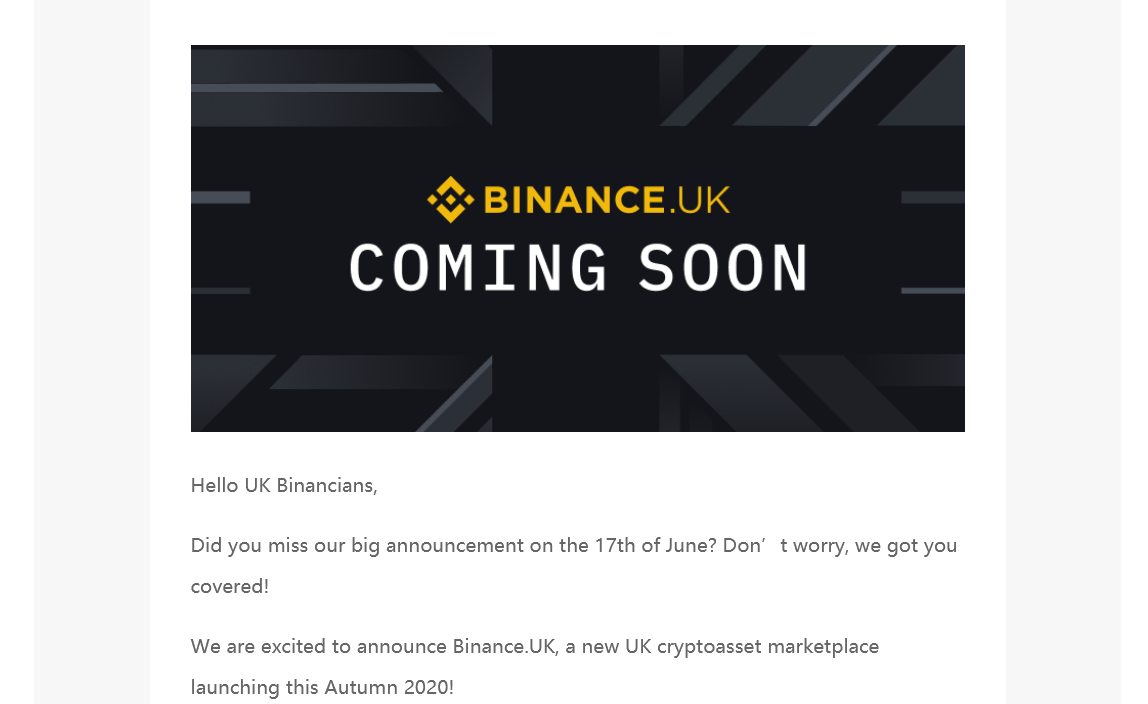 binance is launching a UK crypto platform
