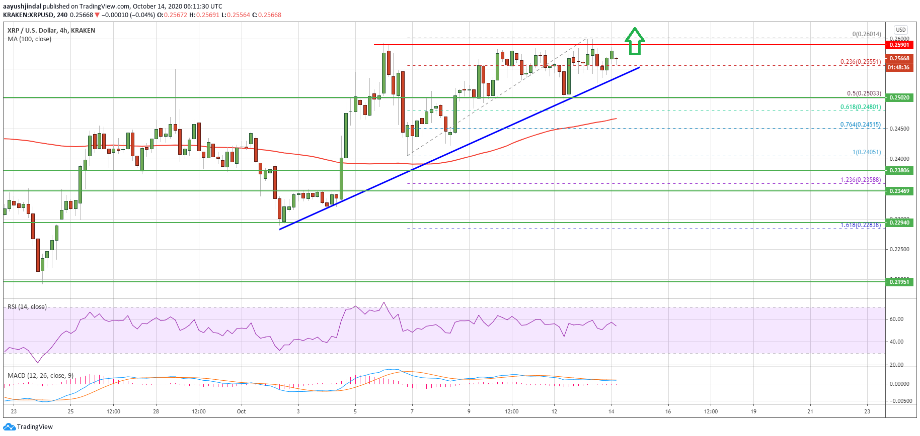 Charted: Ripple (XRP) Price Could Rally 10% If It Clears $0.26