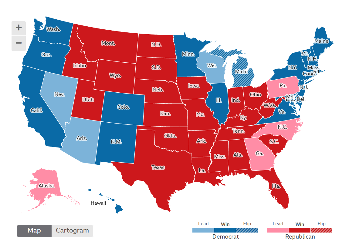 U.S. Election map