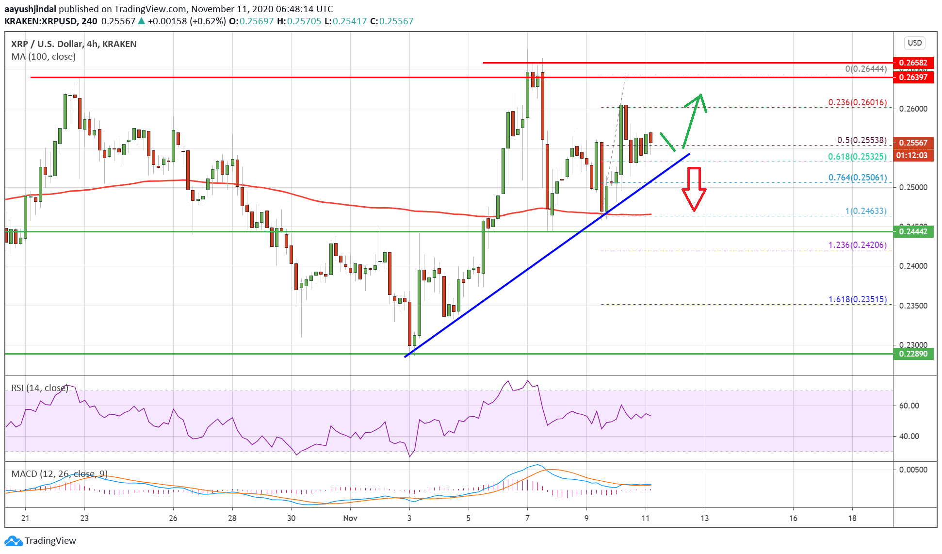 Charted: Ripple (XRP) Vulnerable If It Continues To Struggle Below $0.26