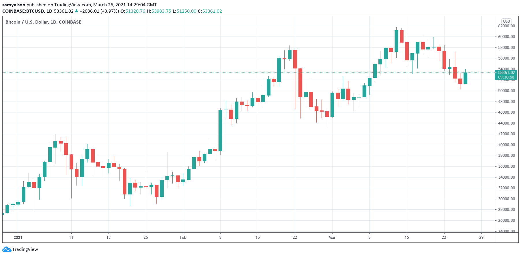 Bitcoin daily chart