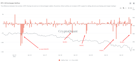 Bitcoin netflow chart