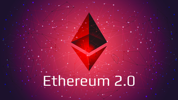 Picture of ethereum symbol with Ethereum 2.0 written underneath it.