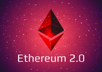 Picture of ethereum symbol with Ethereum 2.0 written underneath it.