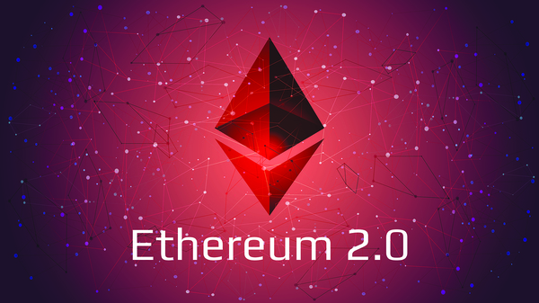 Picture of ethereum symbol with Ethereum 2.0 written underneath it.