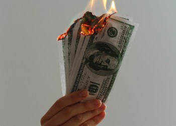 Crypto Industry, dollars burning