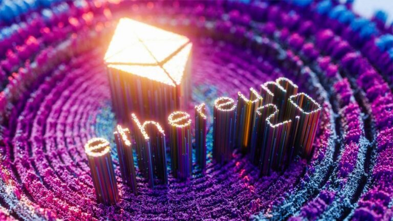 picture of a shiny ethereum logo with ethereum 2.0 written underneath it