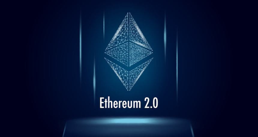 Picture of ethereum symbol with Ethereum 2.0 written underneath it