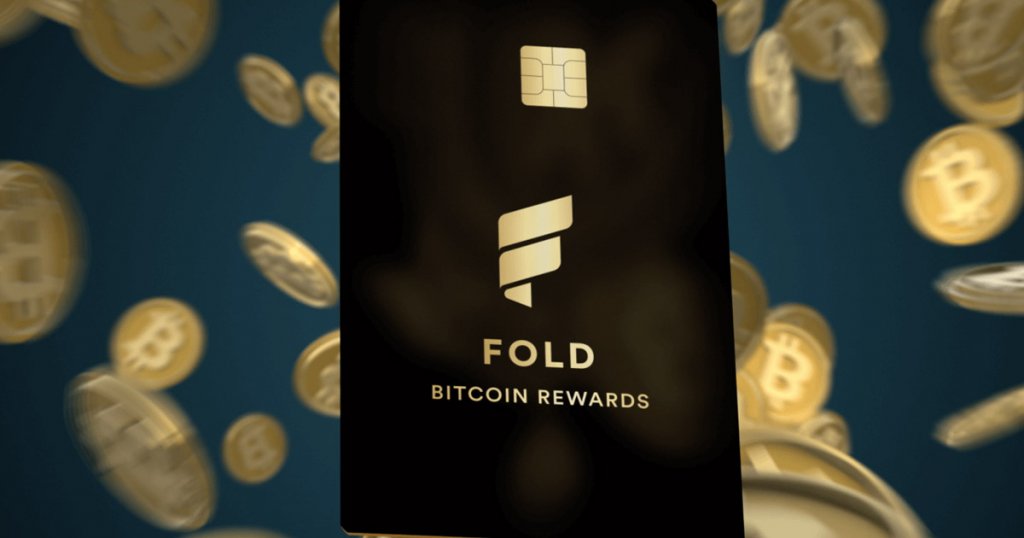 Fold card with bitcoins at the back