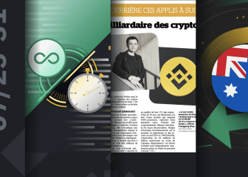Picture of binance CEO on a newspaper page