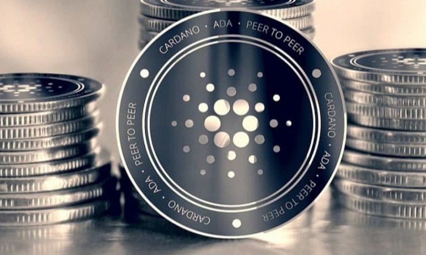 Picture of Cardano coins stacked together
