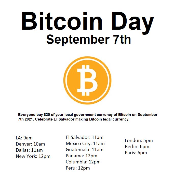 Tomorrow, The Community Will Buy $30 In BTC To Support El Salvador’s Bitcoin Law