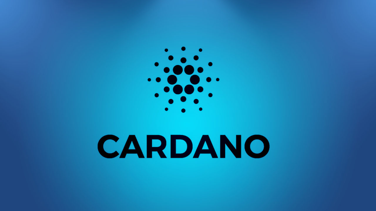 Picture of Cardano and its logo on a light blue background