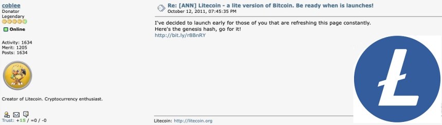 Charlie Lee, Litecoin header