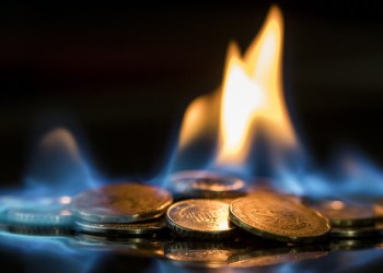 Picture of coins on fire