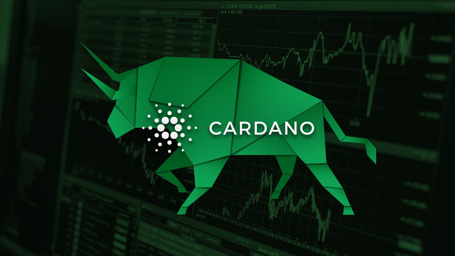 Picture a green paper bull with Cardano written on it