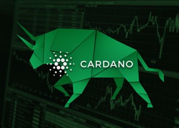 Picture a green paper bull with Cardano written on it