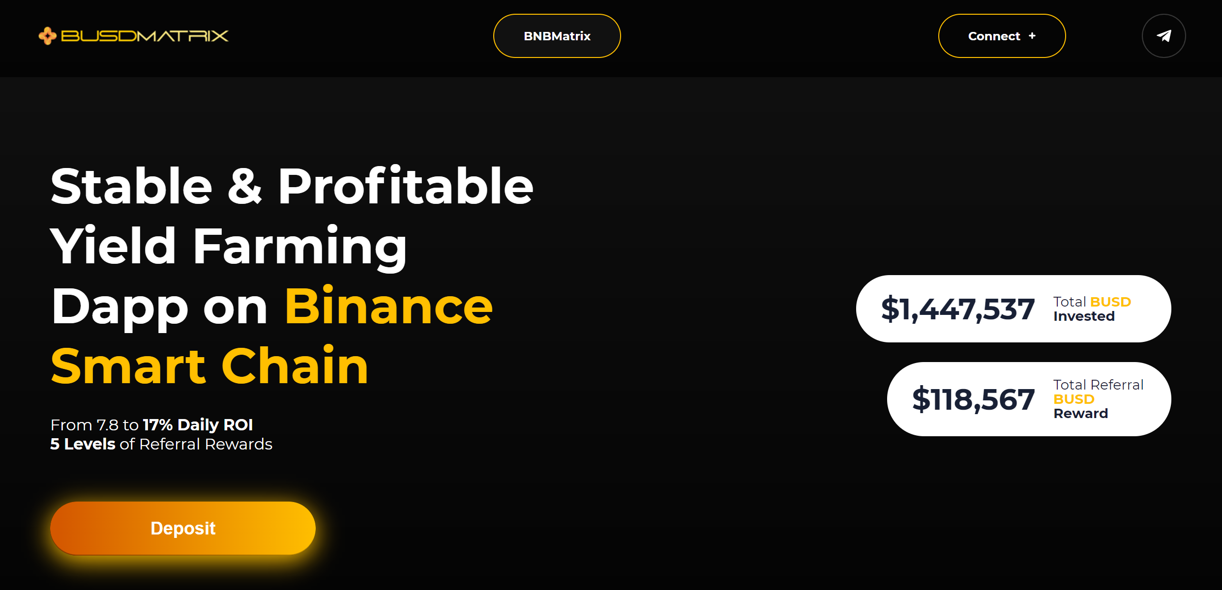 BNBMatrix lanza Yield Farming Dapp en BUSD: BUSDMatrix