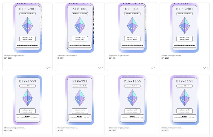 EIP NFTs, Open Sea screenshot