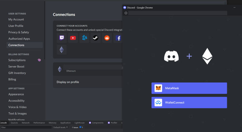 Discord, Ethereum integration mock up plans